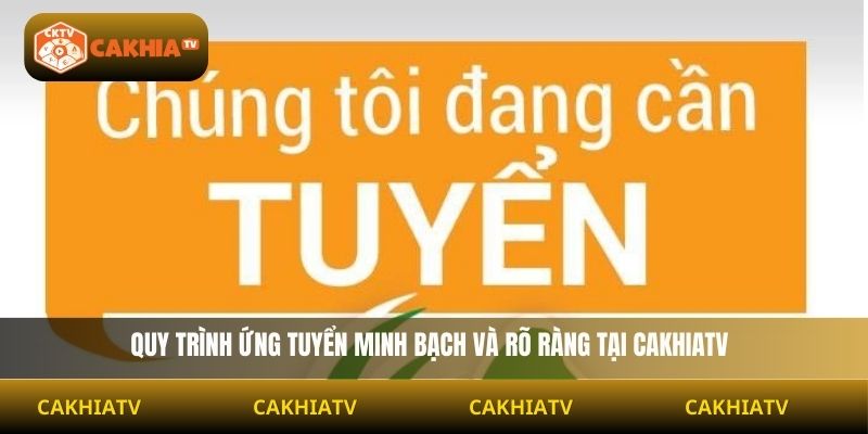 Quy trình ứng tuyển minh bạch và rõ ràng tại Cakhiatv